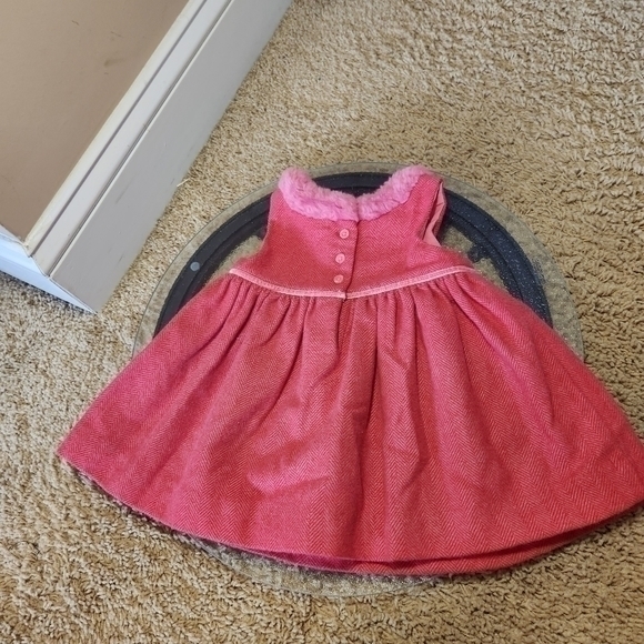 Baby Gap Infant Wool Blend Lined Dress Size 3-6 mos Red faux fur Christmas Santa - Picture 3 of 6